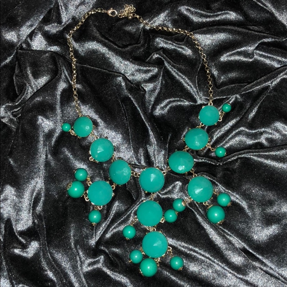 Teal large statement necklace